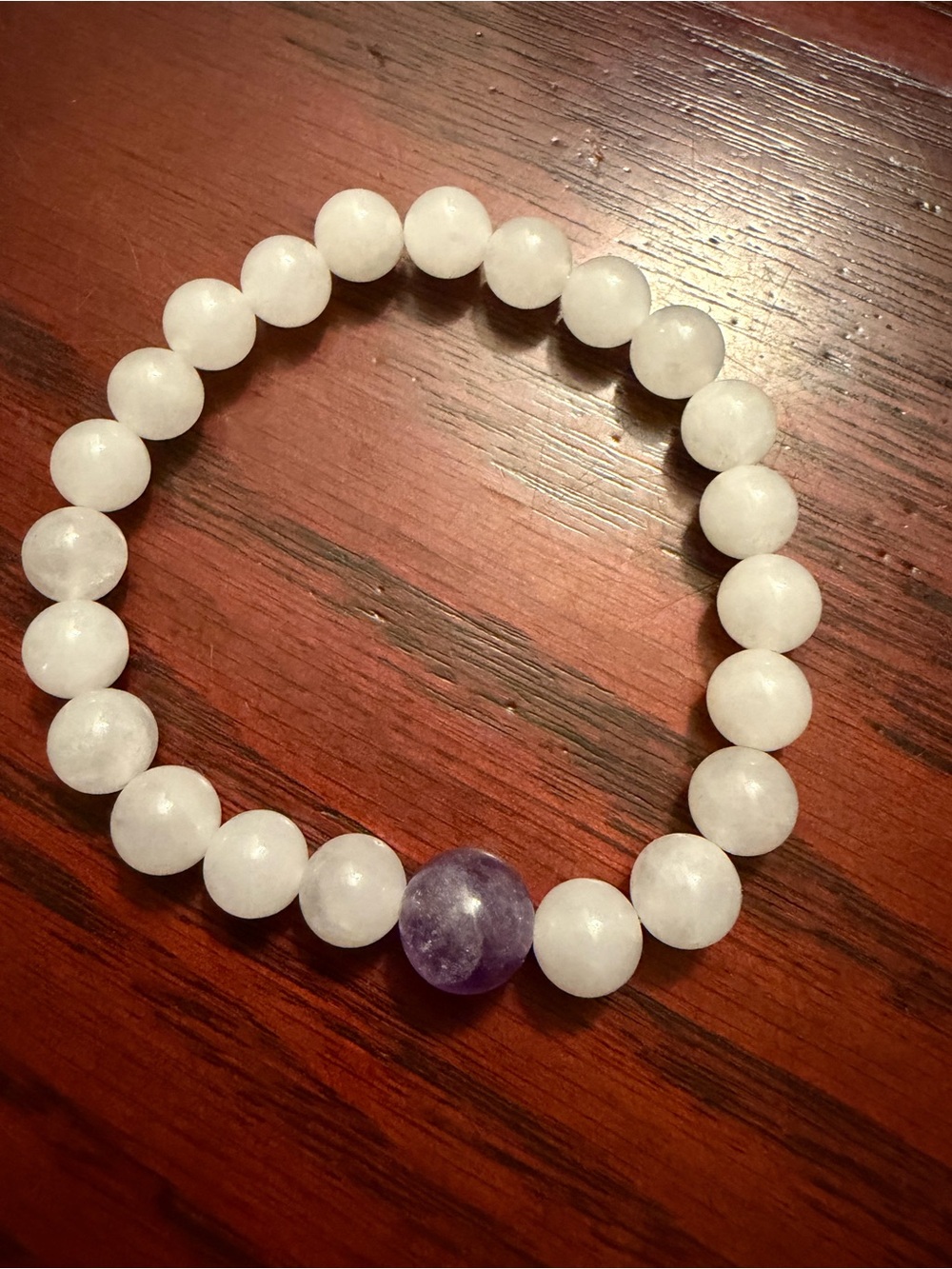 ⭐️2/$15⭐️ Milky Quartz w Amethyst (8mm)